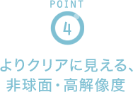 POINT4 よりクリアに見える、非球面・高解像度