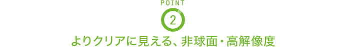 POINT2 よりクリアに見える、非球面・高解像度